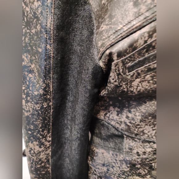 H&D Leather Denim Jacket M/L brown antique Moto - Picture 4 of 10